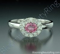 .60 ctw. Pink Sapphire and Diamond Raised Ring