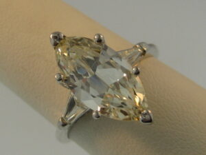 Platinum Art Deco 2.96 ct. Marquise Solitaire Engagement Ring