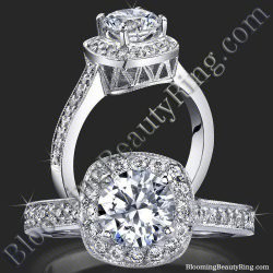 .38 ctw. Halo and Milgrain Diamond Engagement Ring - bbr420