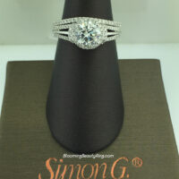 Simon G Diamond Hoop to Halo Wedding Ring Set - NR434