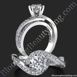 .55 ctw. Split Shank Hook and Loop Diamond Engagement Ring - bbr446