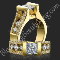 Tension Set Open Band Diamond Engagement Ring