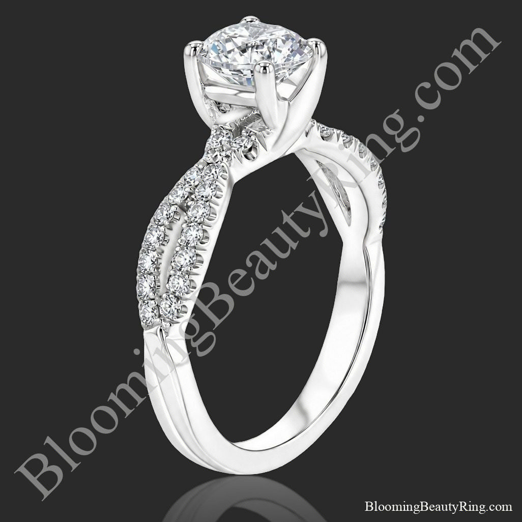 The Diamond Ascent – Openwork Diamond Engagement Ring – bbr729e standing up