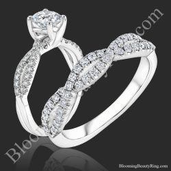 The Diamond Ascent – Openwork Diamond Wedding Ring Set, engagement ring and matching wedding band – bbr729-set