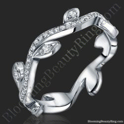 The Lotus Leafy Diamond Wedding Band