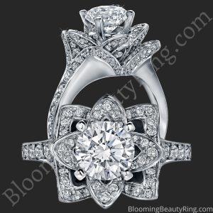 The Small Crimson Rose Flower Diamond Engagement Ring – bbr607-1