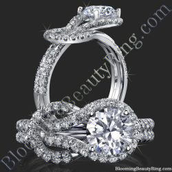 .45 ctw. Micro Pave Set Ultimate Knot Diamond Engagement Ring - bbr512