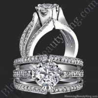 Unique Tulip Head / Triple Split Engagement Ring