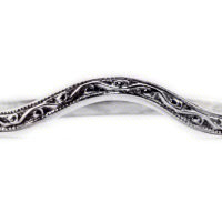 wb001bbr | Antique Filigree Wedding Band | Delicately Engraved | Thin Band