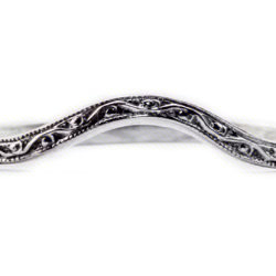 wb001bbr | Antique Filigree Wedding Band | Delicately Engraved | Thin Band - Blooming Beauty Ring