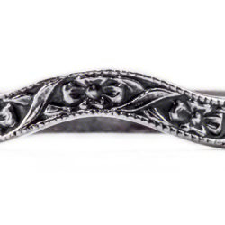 wb018bbr | Antique Filigree Wedding Band | Heavily Engraved | Floral Band - Blooming Beauty Ring