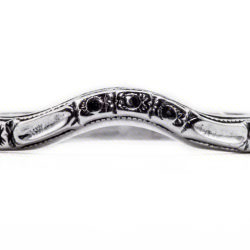 wb020bbr | Antique Filigree Wedding Band | Curved | Heavily Engraved | Flowers - Blooming Beauty Ring
