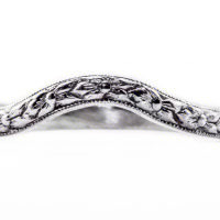wb041bbr | Antique Filigree Wedding Band | Curved and Engraved | Shadow Band